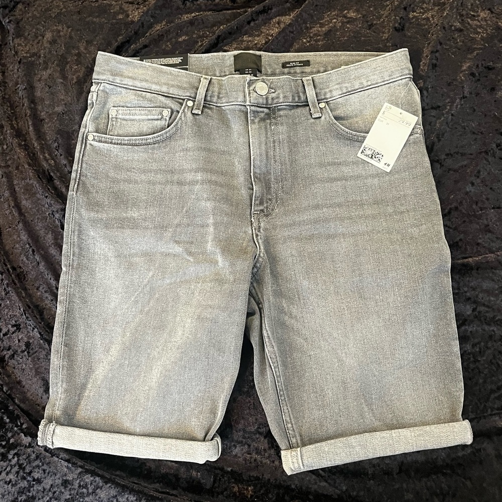 Men's Gray Denim Shorts
